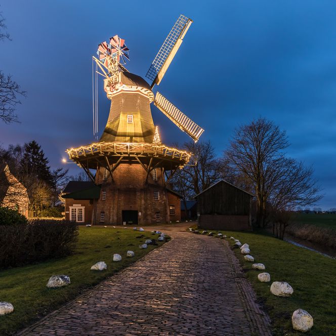 Moorseer Mühle bei Nacht