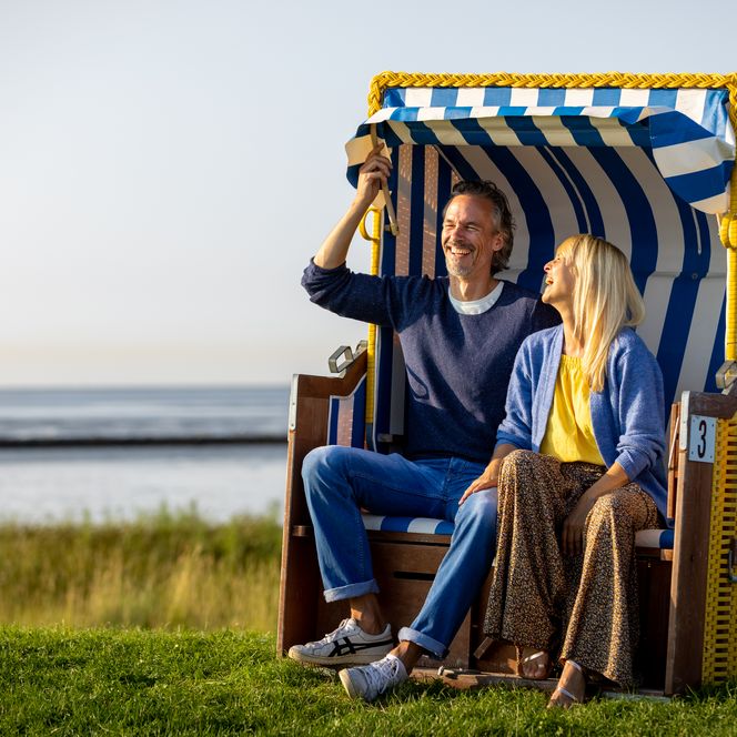 Freude im Strandkorb